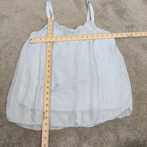 Bellambra Women's Silk Blend Tank Top Blouse Light Blue Size Large Dainty Boho - Picture 5 of 8